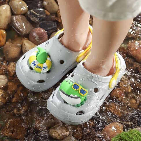 Casazoe Toddler Boys Girls Garden Clogs Little Kids Slip On Water Sandals Cute Cartoon Animals Patterns EVA Clogs Slipper Slides Lightweight Outdoor Summer Children Beach Pool Play Shoes in Saudi Arabia