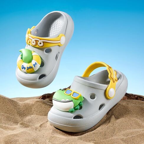 Casazoe Toddler Boys Girls Garden Clogs Little Kids Slip On Water Sandals Cute Cartoon Animals Patterns EVA Clogs Slipper Slides Lightweight Outdoor Summer Children Beach Pool Play Shoes in Saudi Arabia