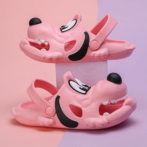 أطفال يسد الفتاة الفتيات لطيف كرتون الكلب الكلب Slip-on Slippers شرائح أحذية (طفل صغير/طفل صغير/طفل كبير) in Saudi Arabia