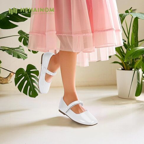 Hehainom Girls Dress Shoes Flower Girl Ballet Flats for Little Big Kids Todder Wedding Party Peals Shoes in Kuwait