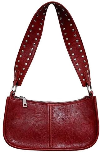 Shoulder Bags Red Purse for Women Burgundy Purse 90s Y2k Bag Studded Leather Handbags Crossbody Bag in Kuwait