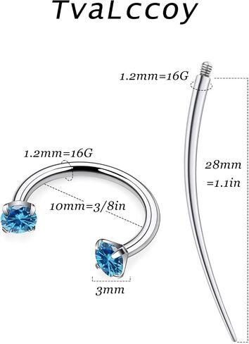 F136 Titanium 16g 8/10mm حدوة الحصص الحاجز حلقات الشفاه Percings Gistilage Helix Daith Action المجوهرات للنساء in Kuwait
