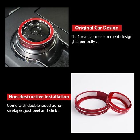 PIFOOG for Ford Explorer 2021 Accessories 2022 2020 2023 Drive Mode Gear Shift Knobs Covers Center Console Button Rings Decal ST XLT Limited Platinum Red 2PCS in Kuwait