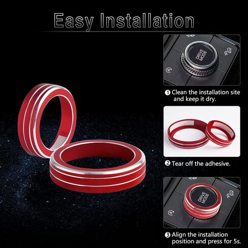 PIFOOG for Ford Explorer 2021 Accessories 2022 2020 2023 Drive Mode Gear Shift Knobs Covers Center Console Button Rings Decal ST XLT Limited Platinum Red 2PCS in Kuwait