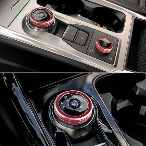 PIFOOG for Ford Explorer 2021 Accessories 2022 2020 2023 Drive Mode Gear Shift Knobs Covers Center Console Button Rings Decal ST XLT Limited Platinum Red 2PCS in Kuwait