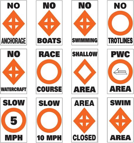 Taylor Made Products 46182 Sur-Mark Marker Buoy Label (No Swimming),Orange & White in Saudi Arabia