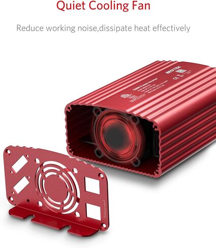 BESTEK 500W Power Inverter DC 12V to 110V AC Converter with Alligator Battery Clamp 4.8A Dual USB Car Charger ETL Listed in Kuwait