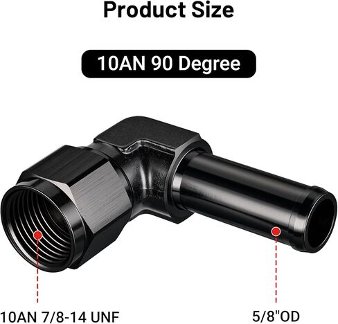 شرير الطاقة 6an أنثى إلى 3/8 "خرطوم بارب تركيب دوار مستقيم 2pcs in Kuwait