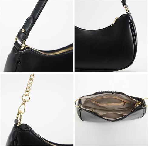 Shoulder Bag for Women Y2K Trendy Hobo Handbags Purse Vegan Leather Clutch Handbag with 2 Adjustable Removable Straps in Kuwait