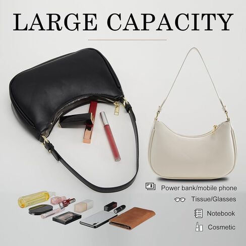 Shoulder Bag for Women Y2K Trendy Hobo Handbags Purse Vegan Leather Clutch Handbag with 2 Adjustable Removable Straps in Kuwait