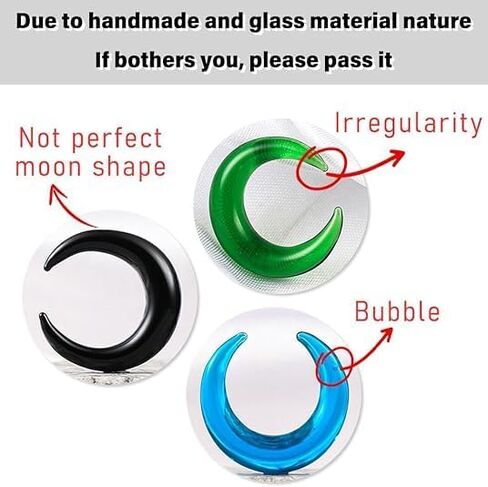 2PCS Glass Septum rings hoops,14G to 2G C Shape Pincher Tapers with O-Rings for Nose&Ear Jewelry Clicker Cartilage Earring Hinged Segment Daith Piercing in Saudi Arabia