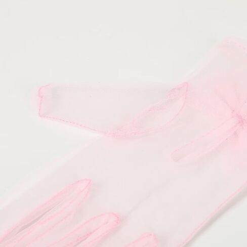 Women's Bow Short Sheer Mesh Tulle Gloves Wrist Length Wedding Evening Opera Tea Party Gloves in Saudi Arabia