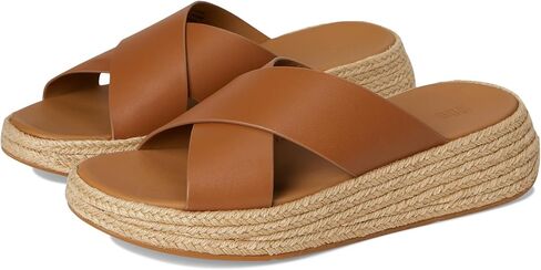 FitFlop Women's F-Mode Espadrille Leather Flatform Cross Slides Wedge Sandal in Saudi Arabia