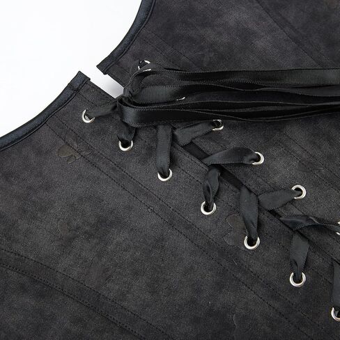 Women Vintage Black Lace-Up Bustier-Corset-Tops Boned Bustier Vest Sexy Overbustier for Going Out, Women's Corset Tops in Saudi Arabia