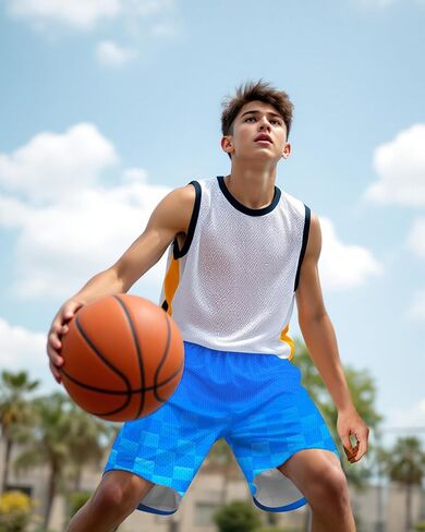 Boys' Athletic Shorts-Quick Dry Mesh Basketball Shorts with Pockets, Sports Performance Active Shorts Kids Youth in Saudi Arabia