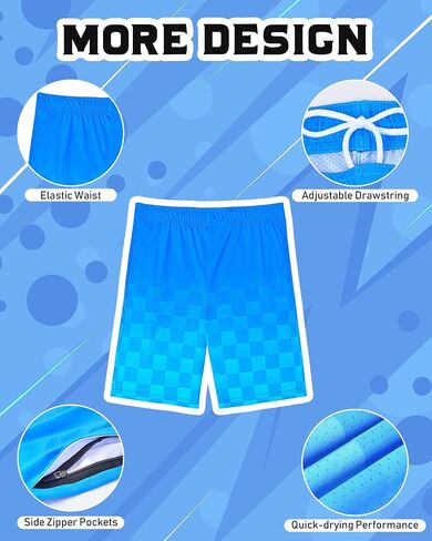 Boys' Athletic Shorts-Quick Dry Mesh Basketball Shorts with Pockets, Sports Performance Active Shorts Kids Youth in Saudi Arabia