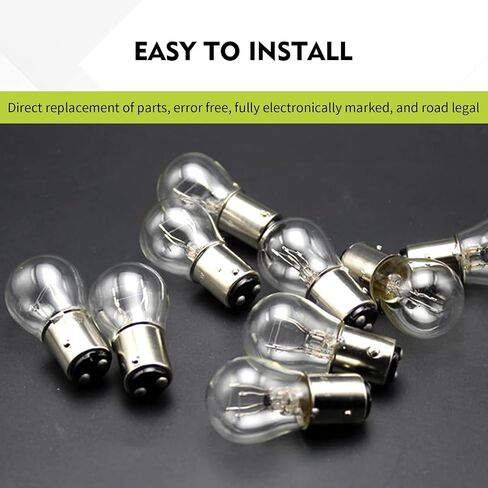 10 PCS Car 1157 Brake Lights Blubs Halogen ، 12V Bay15d مقاوم للماء المصابيح الزجاجية المصغرة ، لمبة خلفي الإشارة ، Universal ، عالمي لمعظم شاحنات السيارات (حمراء) in Kuwait