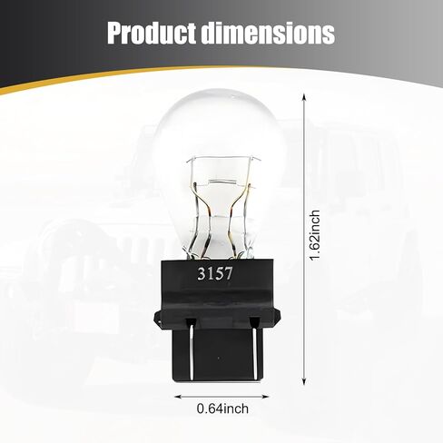 Pack-10 Car 3157 12V 21/5W Brake Light Bulb, Stable Filament High Brightness Halogen Lamp, Mini Anti-UV Quartz Glass Taillight, Universal for Most Cars Lighting Bulb Replacement (White) in Kuwait