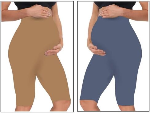Saiblossoms Women's High Weist & Till Knee Cotton Lycra شورت الأمومة | شورتات الحمل in Saudi Arabia