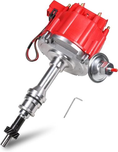 HEI Distributor Red Cap Drop In One Wire W/ 65kv Coil Replacement For Ford 351W Windsor SBF Ignition Distributor Replace 1035111, JM6510R in Saudi Arabia