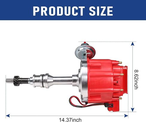 HEI Distributor Red Cap Drop In One Wire W/ 65kv Coil Replacement For Ford 351W Windsor SBF Ignition Distributor Replace 1035111, JM6510R in Saudi Arabia