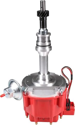 HEI Distributor Red Cap Drop In One Wire W/ 65kv Coil Replacement For Ford 351W Windsor SBF Ignition Distributor Replace 1035111, JM6510R in Saudi Arabia