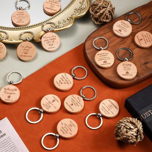 Fumete 50 Pcs Christian Bible Verse Keychains Bulk Inspirational Religious Wooden Key Chains Church Gifts for Men Women in Saudi Arabia