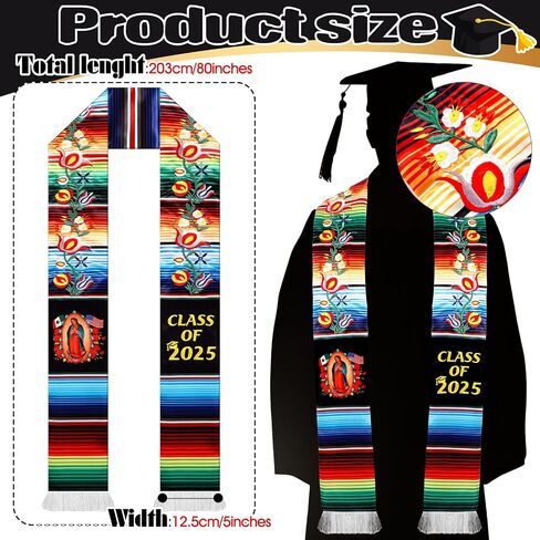 فئة Berlune لعام 2025 ، سرق التخرج المكسيكي Mexican Sash 80 '' in Kuwait
