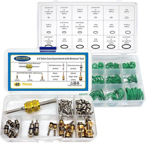 Universal Car A/C Repair Kit, AC Valve Core O Ring Kit, Valve Removal Tools, AC Seal Kit, R12 r134a Refrigerant Recharge Kit, Car A/C Compressor Gasket Sealing Washer in Saudi Arabia