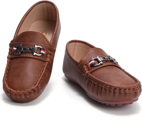 Wuiwuiyu Boys Girls Soft Leater Loafer Loafrict Moccasin Flats Frick Shoes Penny Rescelters School Dress Shoes in Kuwait
