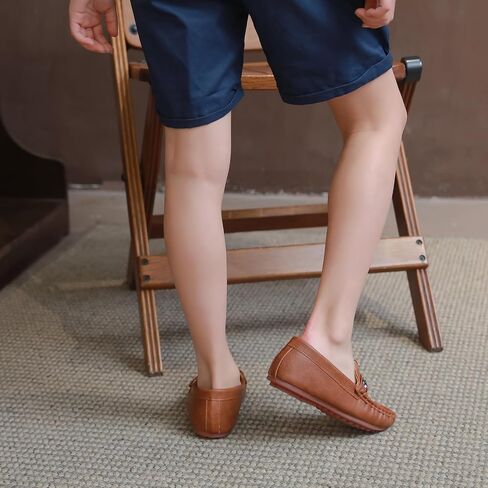 Wuiwuiyu Boys Girls Soft Leater Loafer Loafrict Moccasin Flats Frick Shoes Penny Rescelters School Dress Shoes in Kuwait