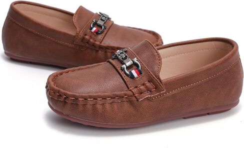 Wuiwuiyu Boys Girls Soft Leater Loafer Loafrict Moccasin Flats Frick Shoes Penny Rescelters School Dress Shoes in Kuwait