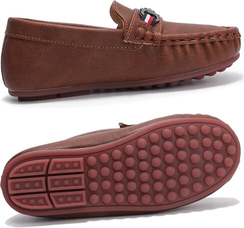 Wuiwuiyu Boys Girls Soft Leater Loafer Loafrict Moccasin Flats Frick Shoes Penny Rescelters School Dress Shoes in Kuwait