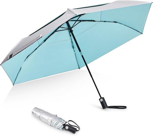 G4Free Travel Umbrella Ultralight UPF 50+ UV Protection Compact Sun Umbrella, Double Canopy Super Slim Small Portable Automatic Anti-bounce Close in Saudi Arabia