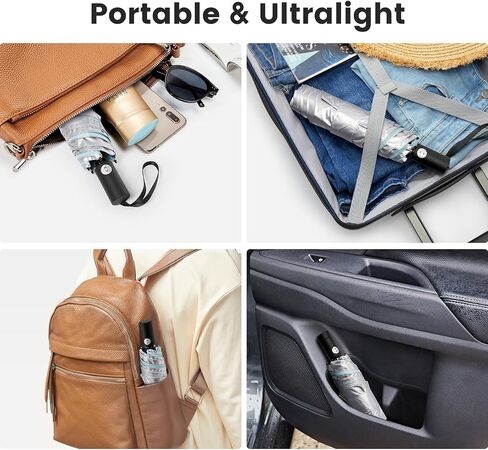 G4Free Travel Umbrella Ultralight UPF 50+ UV Protection Compact Sun Umbrella, Double Canopy Super Slim Small Portable Automatic Anti-bounce Close in Saudi Arabia