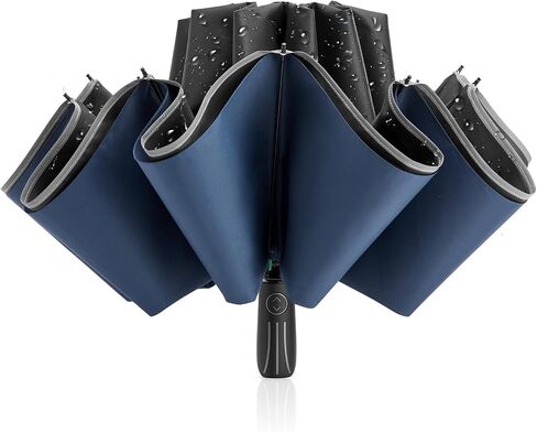 G4Free 54 Inch Large Double Layer Inverted Umbrella, 12 Ribs Compact Windproof Automatic Folding Reverse Umbrella with Reflective Strip in Saudi Arabia