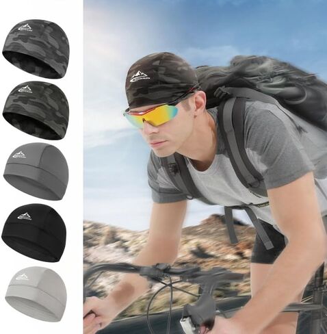 Cooling Skull Cap for Men Women UV Sun Protection Helmet Liner Beanie Head Wrap Sweat Wicking Ski Motorcycle Hat in Saudi Arabia