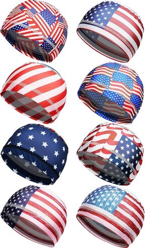 Cooling Skull Cap Liner Beanie Cooling Sweat Wicking Welding Caps for Men American Flag Cycling in Saudi Arabia