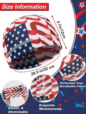 Cooling Skull Cap Liner Beanie Cooling Sweat Wicking Welding Caps for Men American Flag Cycling in Saudi Arabia