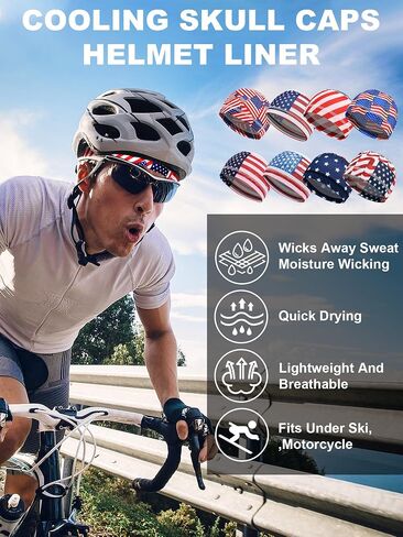Cooling Skull Cap Liner Beanie Cooling Sweat Wicking Welding Caps for Men American Flag Cycling in Saudi Arabia