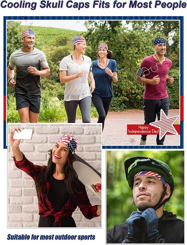 Cooling Skull Cap Liner Beanie Cooling Sweat Wicking Welding Caps for Men American Flag Cycling in Saudi Arabia