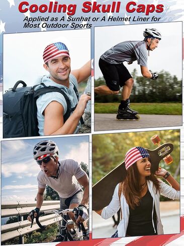Cooling Skull Cap Liner Beanie Cooling Sweat Wicking Welding Caps for Men American Flag Cycling in Saudi Arabia