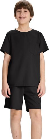 MoFiz Boy's Short Set 2 Piece Crewneck T-Shirt and Short Outfits Summer Casual Sets for Kids in Kuwait