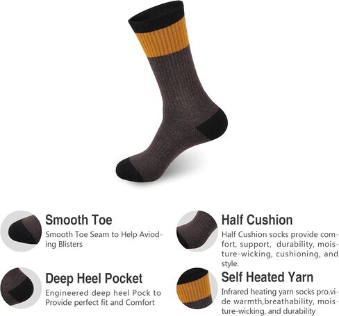 GKX Men's Merino Wool Moisture Wicking Outdoor Hiking Heavy Duty Work Cushion Crew Socks in Saudi Arabia
