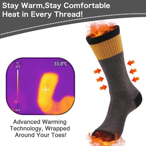 GKX Men's Merino Wool Moisture Wicking Outdoor Hiking Heavy Duty Work Cushion Crew Socks in Saudi Arabia