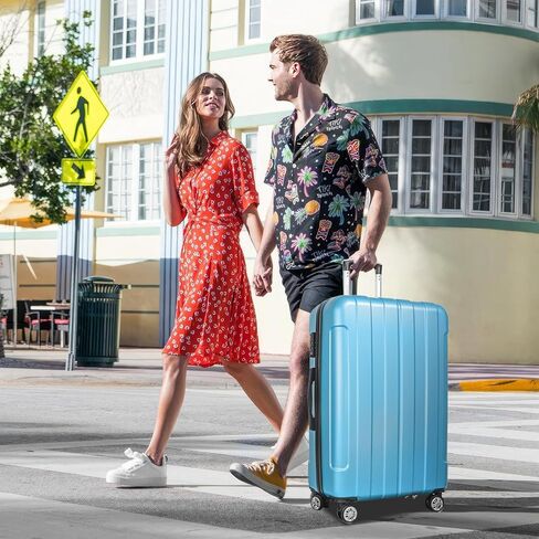 مجموعات الأمتعة fochier f ، مجموعة أمتعة صلبة قابلة للتوسيع من 3 قطع مع قفل TSA ، حقيبة سفر ABS Hardside مع عجلات للنساء 20 24 28 بوصة (أزرق) in Kuwait