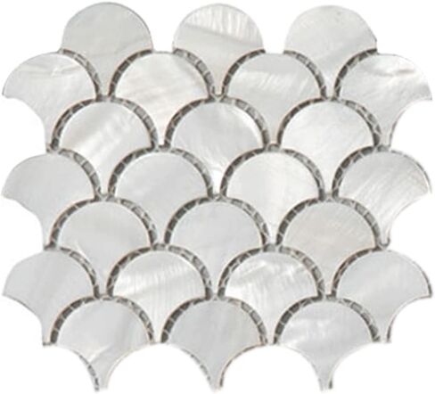 Diflart White Mother of Pearl Shell Fish Scale Mosaic Tile Backsplashe for Kitchen Shower Bathroom Sample in Saudi Arabia