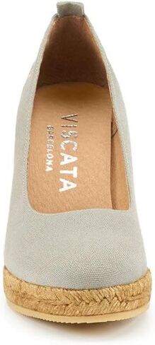 Viscata Marquesa Espadrille Canvas Wedges Spain Handmade 3 ½" Heel Women's Pumps with Breathable Organic Cotton Canvas and 100% Natural Jute Midsole for All Occasions: Casual, Work, Party in Saudi Arabia