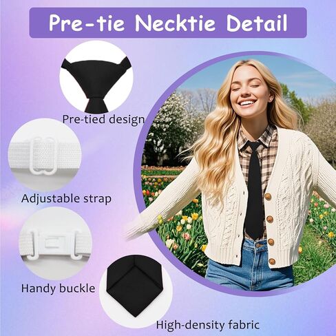 Ties for Women, Womens Tie Adjustable Pre-tied Neckties for Girls Boys Uniform School Cosplay Wedding Party Prom in Saudi Arabia