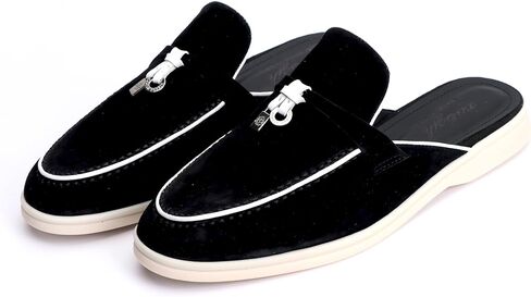 Xobzjh Designer Women’s Bughs Flat -Heel - مسطحات جلدية من جلد الغزال مع تفاصيل الشرابة ، ومتسكعون مريحون ، وأحذية عمل غير رسمية in Kuwait